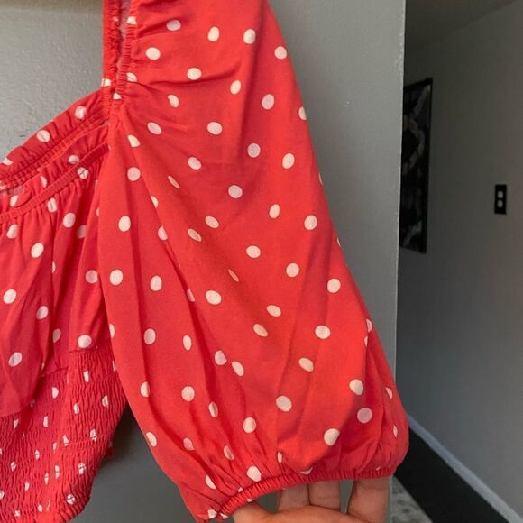 NWOT AFRM Polka Dot Crop Top size large - Picture 3 of 8